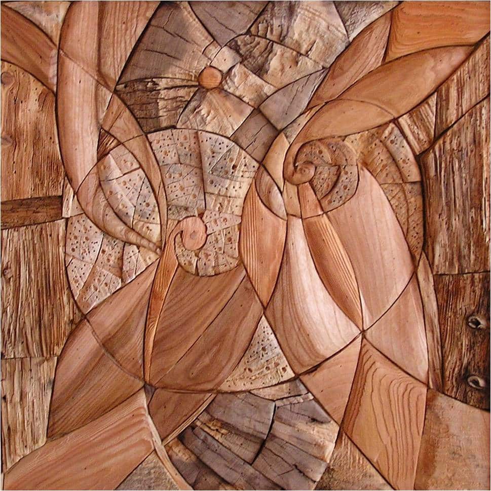 Dřevěný reliéf Motýlí mandala